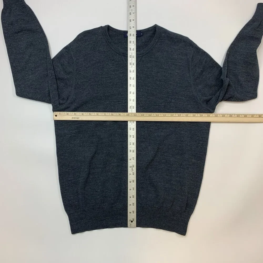 J. Crew Sweater Mens M Medium Chalkboard Cotton Crew Neck Tapered Ribbed Trim